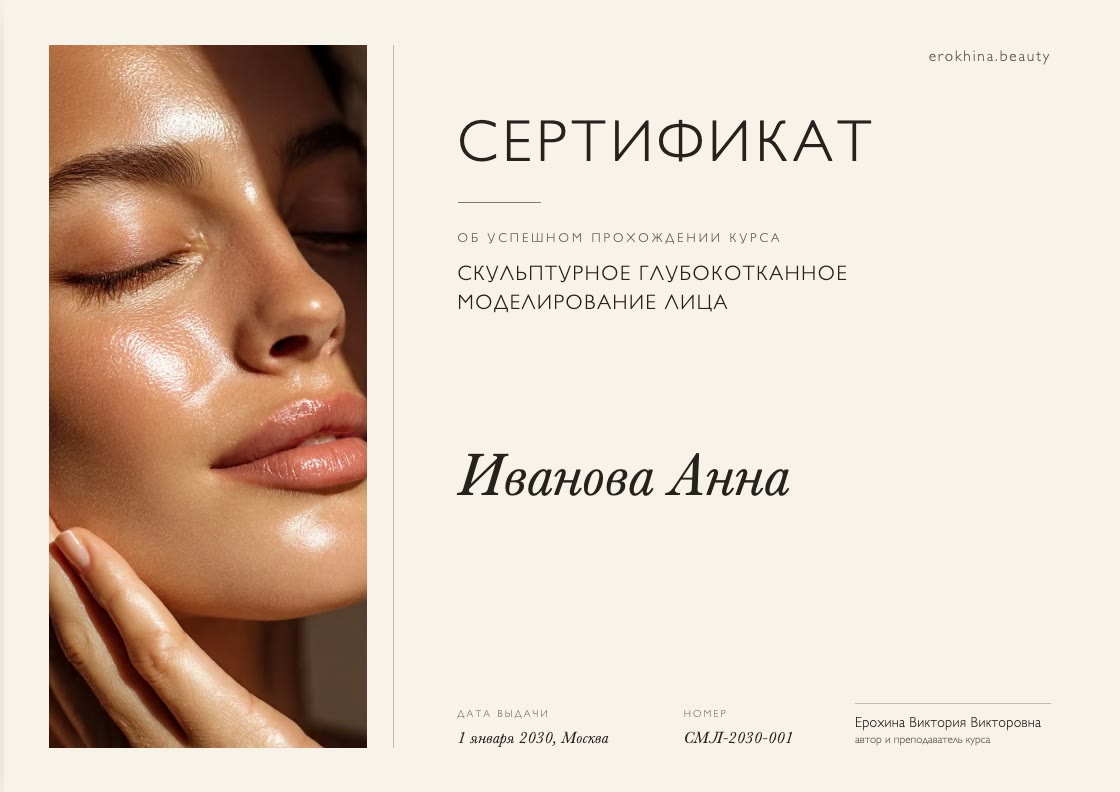 Образец сертификата об успешном прохождении курса